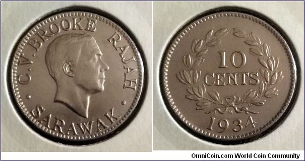 Sarawak 10 cents. 
1934 H