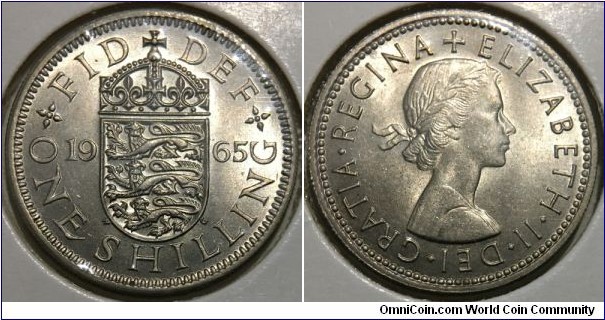 1 Shilling (United Kingdom / Queen Elizabeth II // Copper-Nickel) 