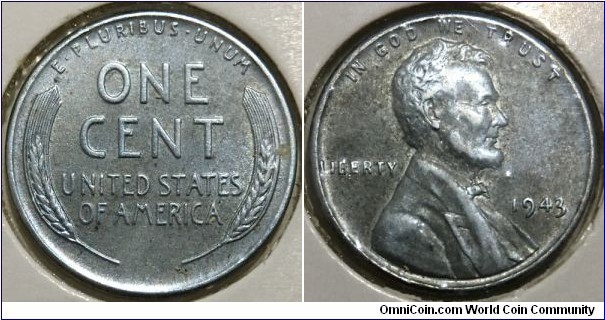 1 Cent (United States of America / Steel Cent // Zinc clad Steel) 