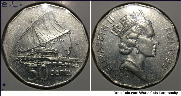 50 Cents (Republic of Fiji // Nickel plated Steel / Mintage: 560.000 pcs) 