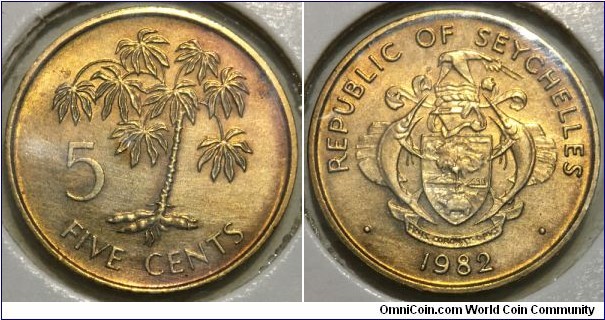 5 Cents (Republic of Seychelles // Brass 1.95g)