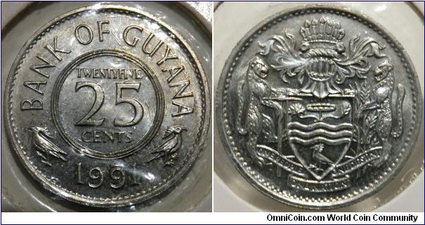 25 Cents (Co‑operative Republic of Guyana // Copper-Nickel) 
