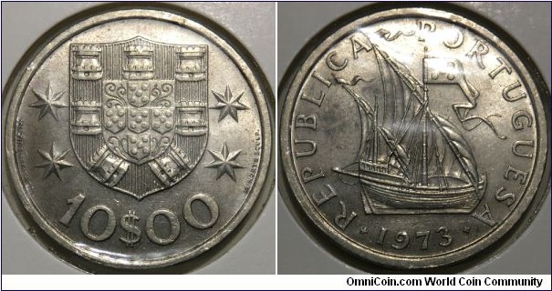 10 Escudos (2nd Portuguese Republic // Copper-Nickel clad Nickel)