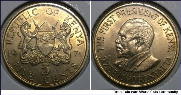 5 Cents (Republic of Kenya // Nickel Brass) 
