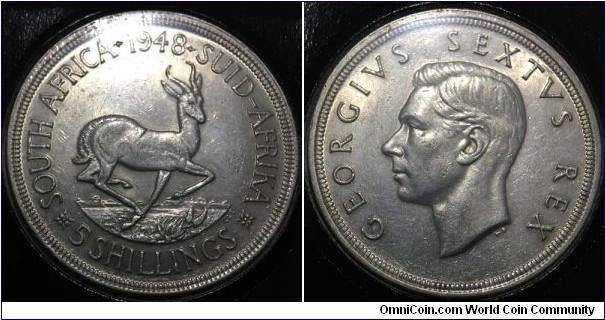 5 Shillings / 1 Crown (Union of South Africa / King George VI // SILVER 0.800 / 28.28g / ⌀38.61mm / Mintage: 780.000 pcs)
