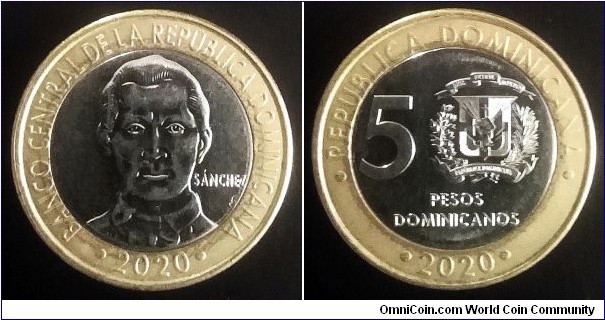Dominican Republic 5 pesos. 2020