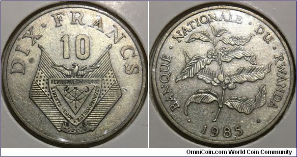 10 Francs (Republic of Rwanda // Copper-Nickel) 