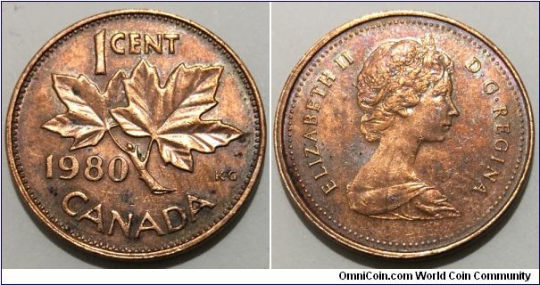 1 Cent (Commonwealth - Federal State of Canada / Queen Elizabeth II // Bronze 2.8g) 