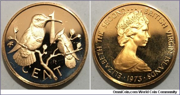 1 Cent (Virgin Islands - British Overseas Territory / Queen Elizabeth II // Bronze 1.5g / Mintage: 181.000 pcs / Proof)