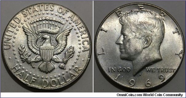 1/2 Dollar (United States of America / Kennedy Half Dollar // SILVER 0.400 / 11.5g / ⌀30.61mm) 