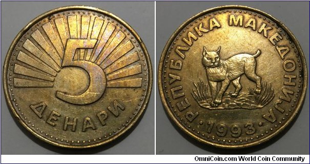 5 Denari (Republic of Macedonia // Nickel Brass) 
