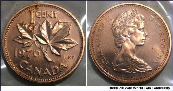 1 Cent (Commonwealth - Federal State of Canada / Queen Elizabeth II // Bronze 3.24g - heavy type) 