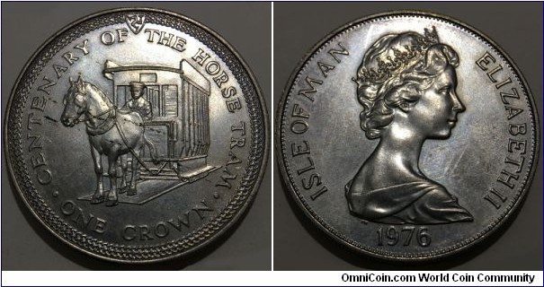 1 Crown (Isle of Man - British Crown Dependency / Queen Elizabeth II / 100th Anniversary of the Horse Tram // Copper-Nickel / Low Mintage: 50.000 pcs) 