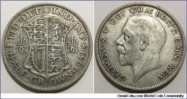 1/2 Crown (United Kingdom / King George V // SILVER 0.500 / 14.14g / ⌀32.3mm) 