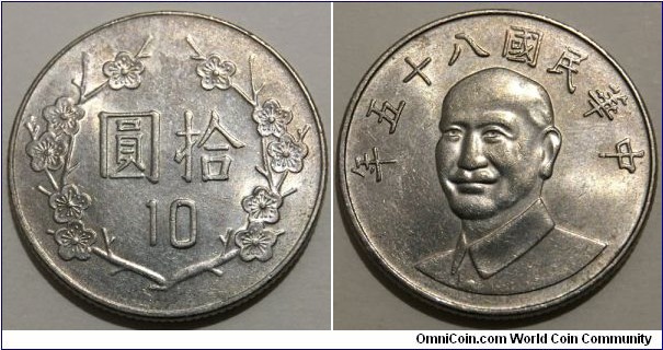 10 New Dollars (Republic of China // Copper-Nickel) 