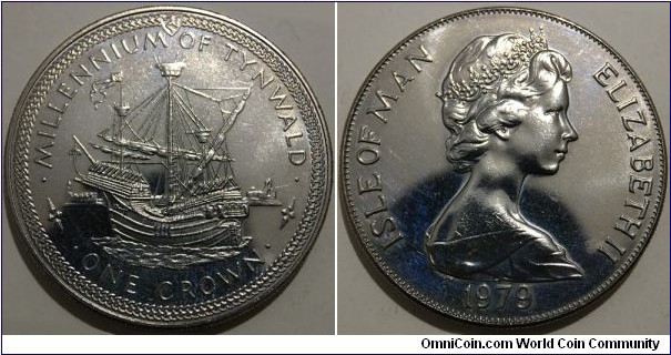 1 Crown (Isle of Man - British Crown Dependency / Queen Elizabeth II / 1000th Anniversary of Tynwald // Copper-Nickel / Low Mintage: 100.000 pcs)