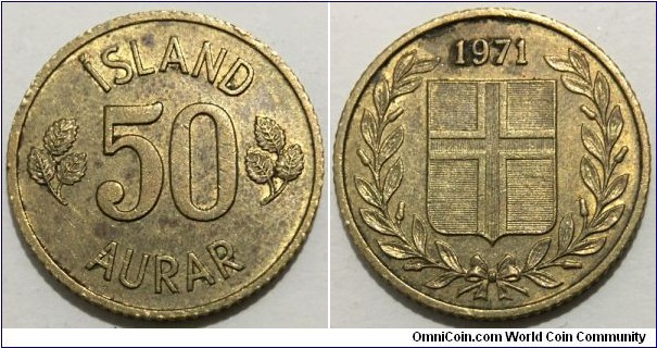 50 Aurar (Republic of Iceland // Nickel Brass) 