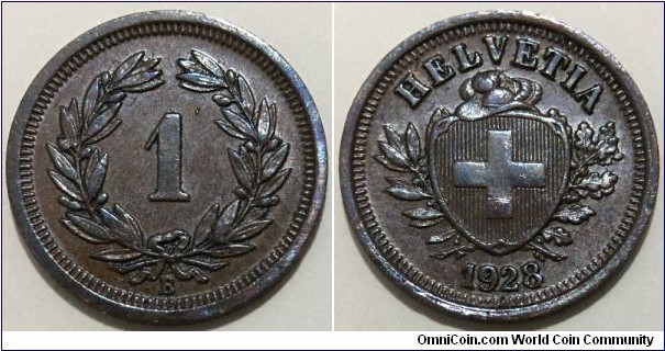 1 Rappen (Swiss Confederation // Bronze 1.5g) 