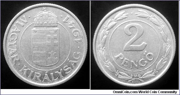 Hungary 2 pengo. 1941, Nice condition. Second piece in my collection.