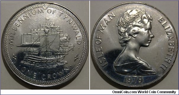 1 Crown (Isle of Man - British Crown Dependency / Queen Elizabeth II / 1000th Anniversary of Tynwald // Copper-Nickel / Low Mintage: 100.000 pcs)
