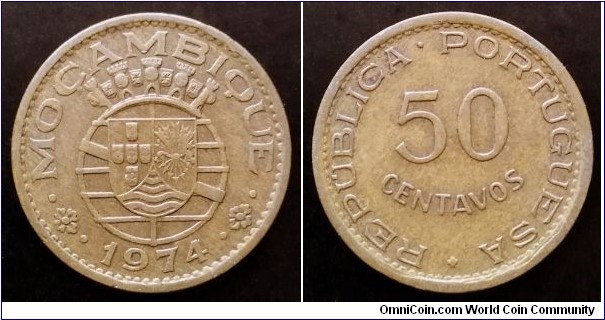 Mozambique 50 centavos. 1974, Portugal administration.