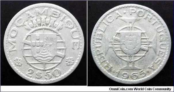 Mozambique 2,50 escudos. 1965, Portugal administration. Second piece in my collection.