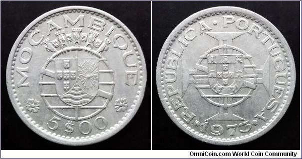 Mozambique 5 escudos. 1973, Portugal administration.