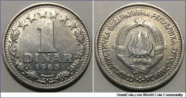 1 Dinar (Socialist Federal Republic of Yugoslavia / Hard Dinar // Copper-Nickel) 