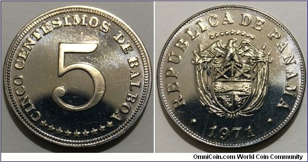 5 Centesimos (Republic of Panama // Copper-Nickel  / Low Mintage: 10.696 pcs / PROOF) 