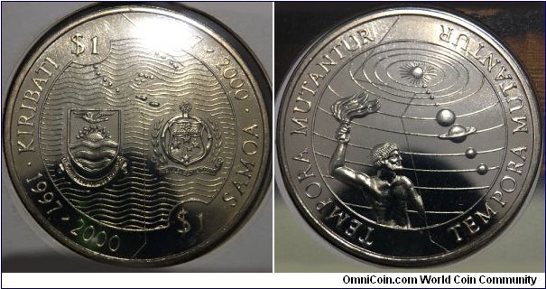 1 Tala (Independent State of Samoa / Millennium 2000 Series - Tempora Mutantur // Copper-Nickel) 