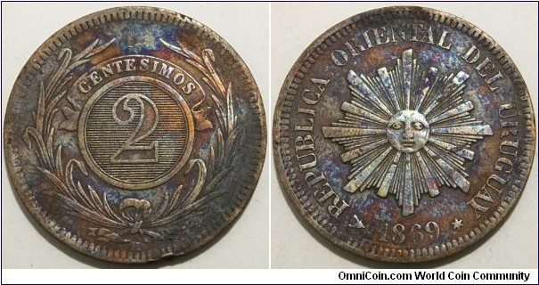 2 Centesimos (Oriental Republic of Uruguay // Bronze 10g) 