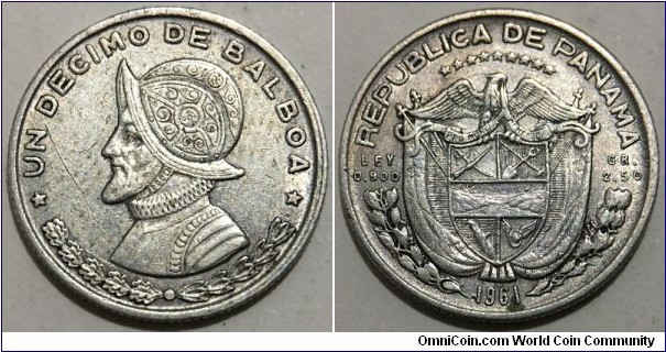 ¹⁄10 Balboa (Republic of Panama // SILVER 0.900 / 2.5g / ⌀18mm)