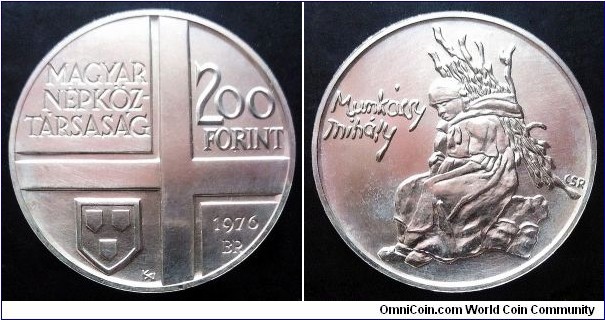 Hungary 200 forint. 1976, Hungarian Painters - Mihály Munkácsy. Ag 640. Weight; 28g. Diameter; 36mm. Mintage: 25.000 pcs.