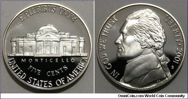 5 Cents (United States of America / Jefferson Nickel // Copper-Nickel / PROOF) 