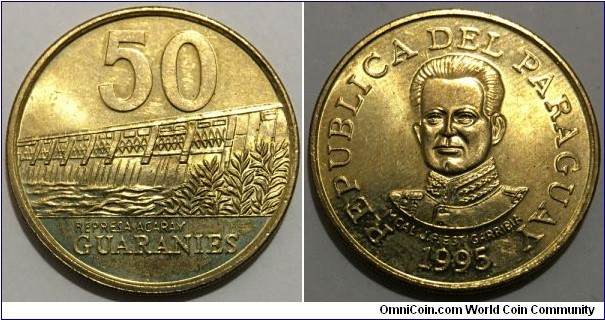 50 Guaranies (Republic of Paraguay // Brass plated Steel) 