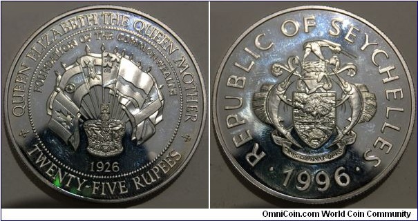 25 Rupees (Republic of Seychelles / Foundation of the Commonwealth // SILVER 0.925 / 31.47g / ⌀38.6mm / Low Mintage: 40.000 pcs / PROOF) 