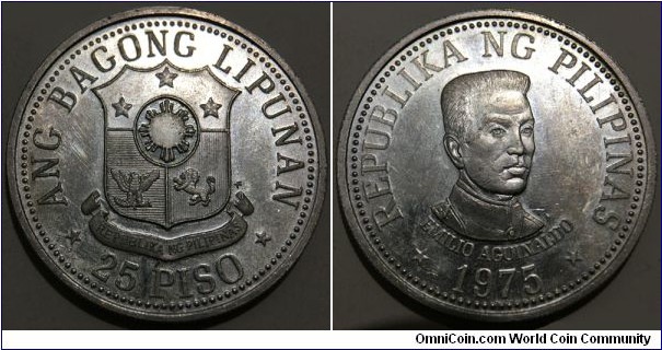 25 Piso (Republic of the Philippines / Commemorative issue - Emilio Aguinaldo // SILVER 0.500 / 25g / ⌀38mm / Rare, Mintage: 5875 pcs) 