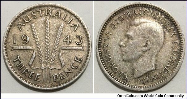 3 Pence (Commonwealth of Australia / King George VI // SILVER 0.925 / 1.41g / ⌀16mm) 