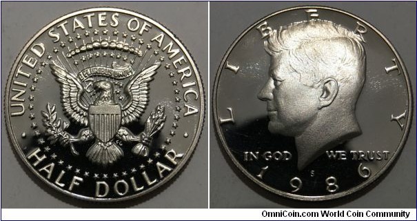 1/2 Dollar (United States of America / Kennedy Half Dollar // Copper-Nickel clad Copper / PROOF) 