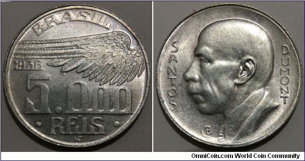5000 Reis (Republic of the United States of Brazil // SILVER 0.600 / 10g / ⌀27.6mm)