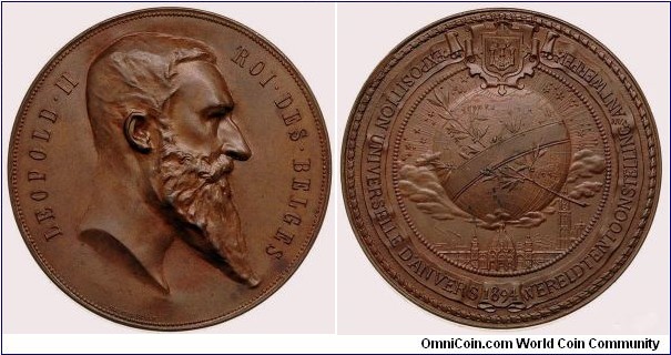 Belgian medal - Antwerp International Exposition 1894.