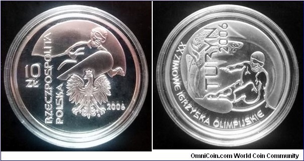 Poland 10 złotych. 2006, XXth Olympic Winter Games - Turin 2006. Ag 925. Weight; 14,14g. Diameter; 32mm. Proof. Mintage: 71.400 pcs.


