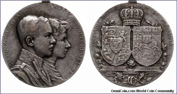 Prussia Medal - Duke Ernest Augustus and Princess Victoria Louise. 