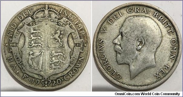 1/2 Crown (United Kingdom of Great Britain and Ireland / King George V // SILVER 0.500 / 14.14g / ⌀32.3mm) 