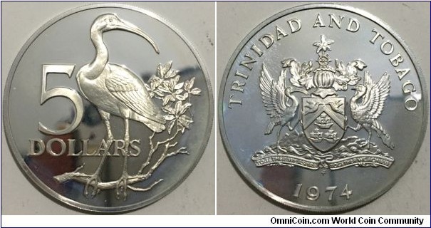 5 Dollars (Commonwealth - State of Trinidad and Tobago / Queen Elizabeth II // SILVER 0.925 / 29.7g / ⌀40mm / Low Mintage: 16.000 pcs / PROOF)