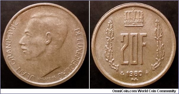 Luxembourg 20 francs. 1980, Second piece in my collection.