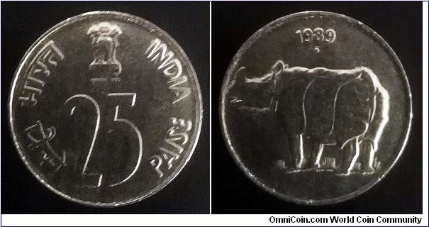 India 25 paise. 1989, Mint Noida.