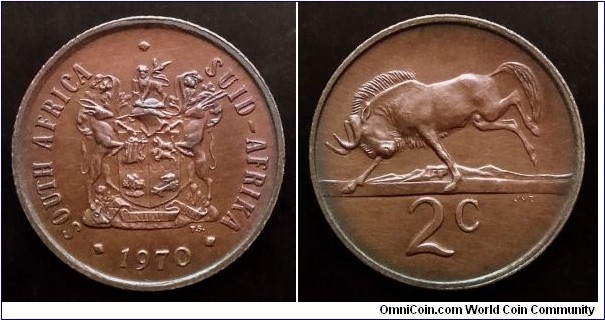 South Africa 2 cents. 1970