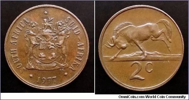South Africa 2 cents. 1977, Second piece in my collection.
