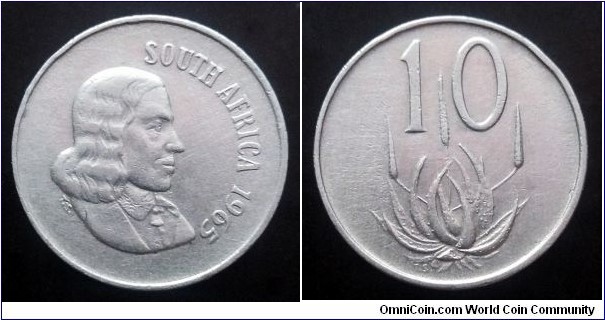 South Africa 10 cents. 1965, English legend. Second piece in my collection.